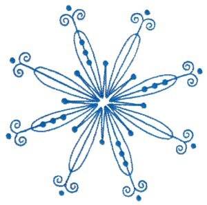 Picture of Swirly Snowflake Machine Embroidery Design