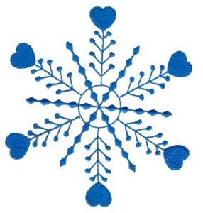 Picture of Heart Snowflake Machine Embroidery Design