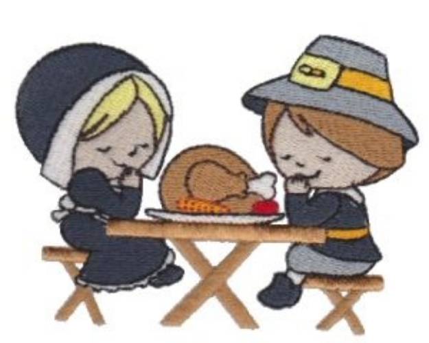 Picture of Thankful Pilgrim Dinner Machine Embroidery Design
