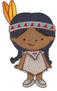 Picture of Thanksgiving Indian Girl Machine Embroidery Design