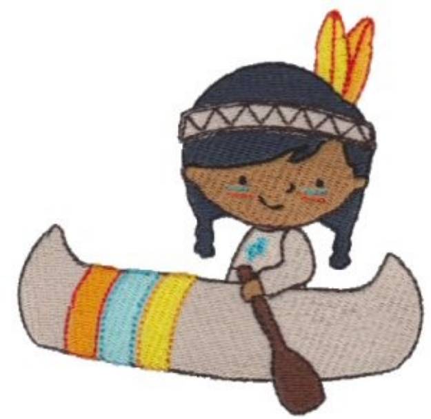 Picture of Thanksgiving Indian Boy Machine Embroidery Design