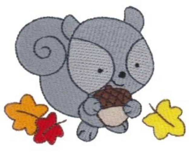 Picture of Thanksgiving Squirrel Machine Embroidery Design