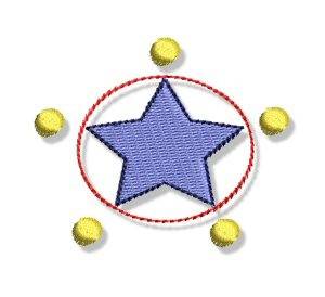 Picture of Star With Dots Machine Embroidery Design