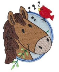 Picture of Applique Circle & Horse Machine Embroidery Design