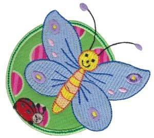 Picture of Applique Circle & Butterfly Machine Embroidery Design