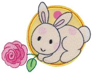 Picture of Applique Circle & Rabbit Machine Embroidery Design