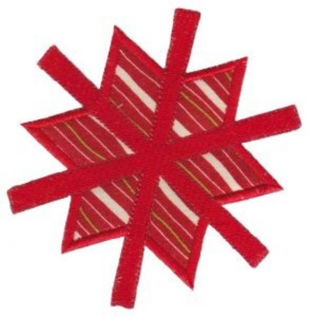 Picture of Retro Christmas Snowflake Applique Machine Embroidery Design
