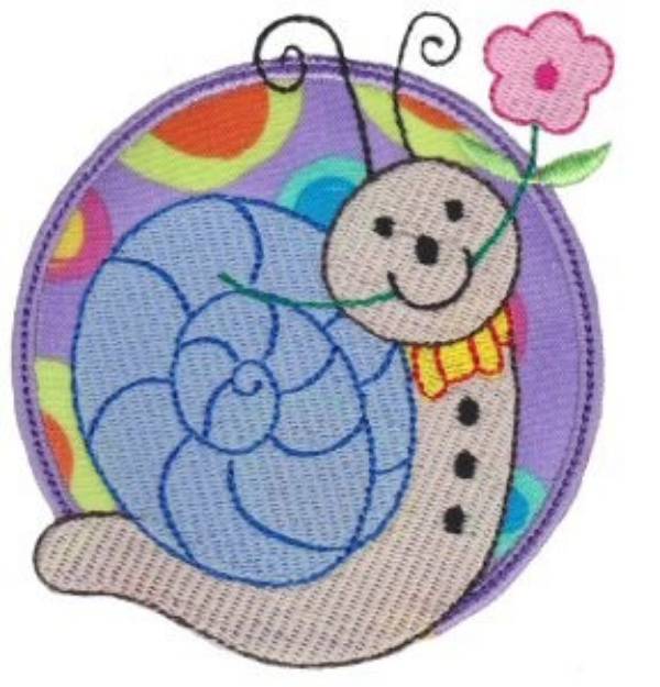 Picture of Applique Snail & Circle Machine Embroidery Design