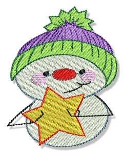 Picture of Star Snowman Machine Embroidery Design
