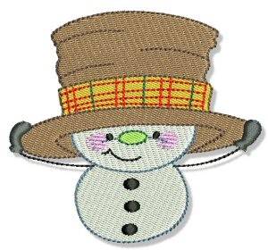 Picture of Big Hat Snowman Machine Embroidery Design