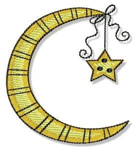 Picture of Star & Moon Machine Embroidery Design
