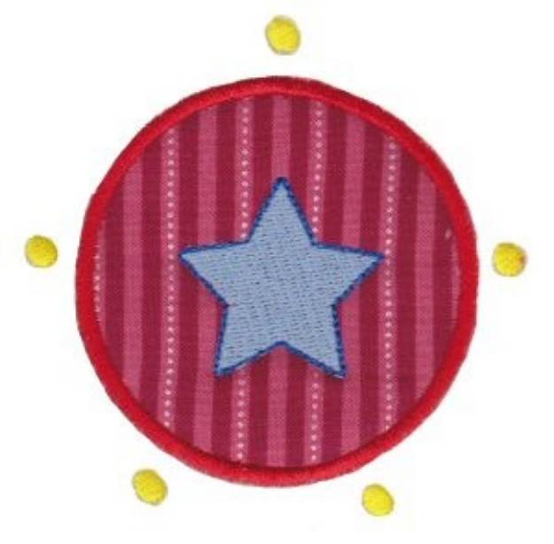 Picture of Star Circle Applique Machine Embroidery Design