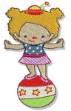 Picture of Girl On Ball Machine Embroidery Design