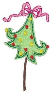 Picture of Christmas Applique Tree Machine Embroidery Design