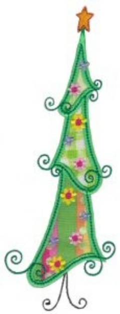 Picture of Applique Holiday Tree Machine Embroidery Design