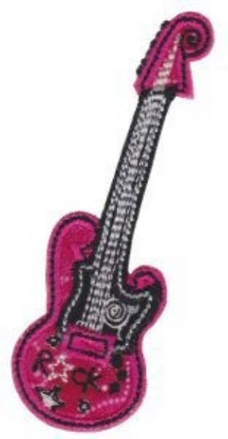 Picture of Applique Guitar Machine Embroidery Design