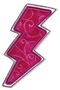 Picture of Applique Lightning Bolt Machine Embroidery Design