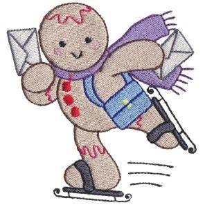 Picture of Ice Skate Gingerbread Machine Embroidery Design