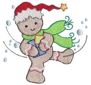 Picture of Gingerbread Man Gifts Machine Embroidery Design