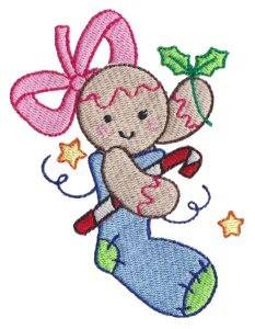 Picture of Gingerbread Stocking Machine Embroidery Design