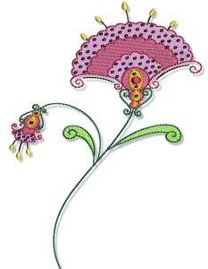 Picture of Fan Flower Machine Embroidery Design