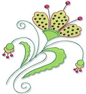 Picture of Yellow Flower Machine Embroidery Design