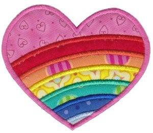 Picture of Applique RAinbow Heart Machine Embroidery Design