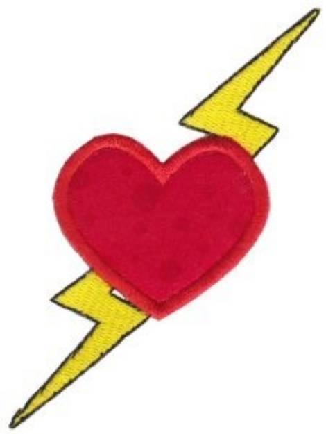 Picture of Lightning Bolt Heart Machine Embroidery Design