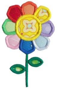 Picture of Applique Rainbow Daisy Machine Embroidery Design