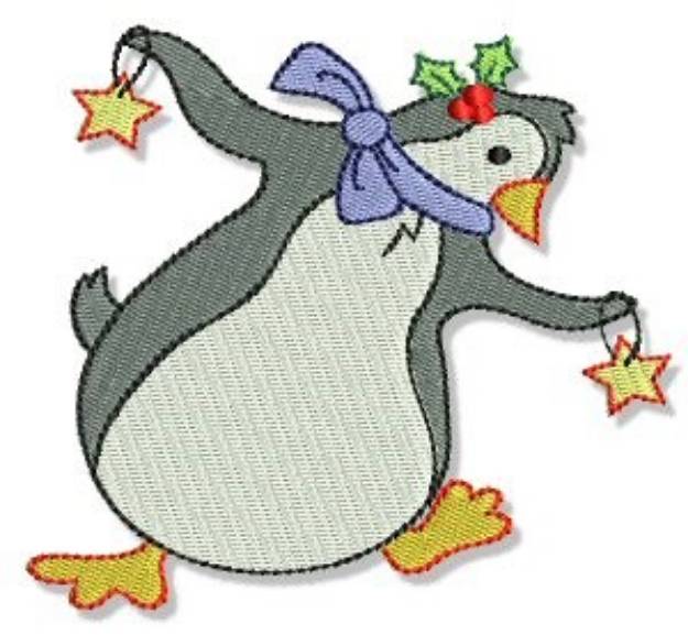 Picture of Star Penguin Machine Embroidery Design