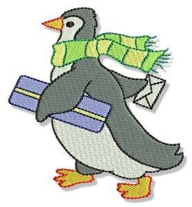Picture of Penguin & Gift Machine Embroidery Design
