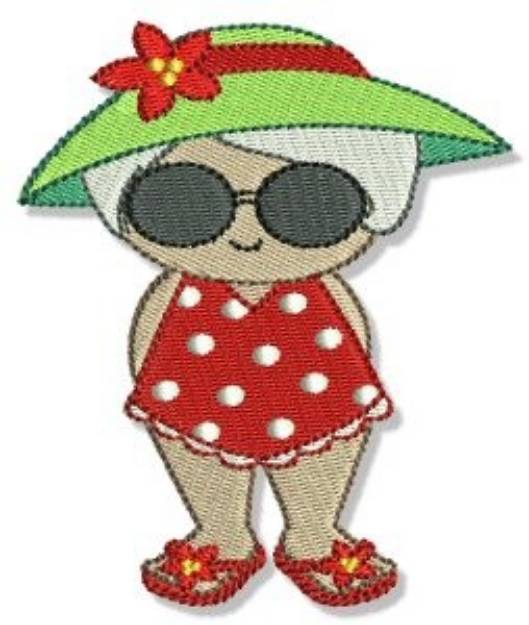 Picture of Summer Mrs Santa Machine Embroidery Design