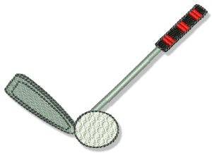 Picture of Golf Ball & Club Machine Embroidery Design
