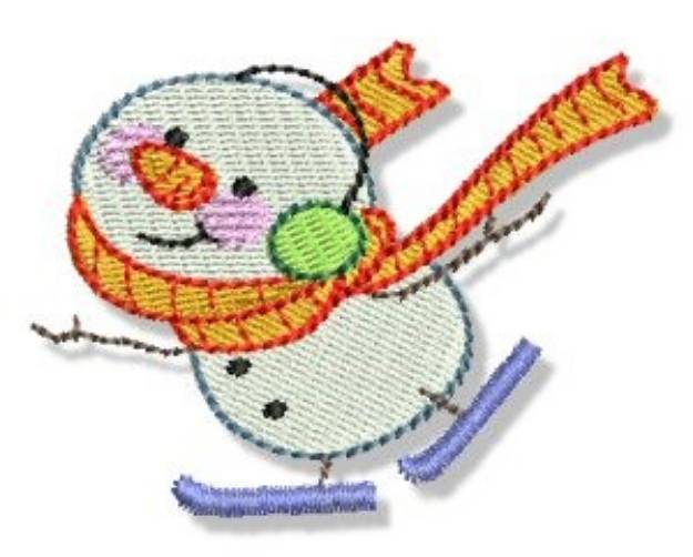 Picture of Ice Skate Snowman Machine Embroidery Design