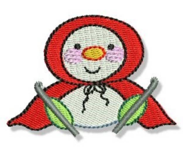 Picture of Red Hood Snowman Machine Embroidery Design