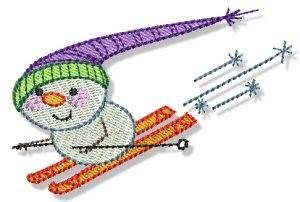 Picture of Snowman Skier Machine Embroidery Design