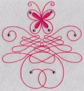 Picture of Swirled Butterfly Machine Embroidery Design