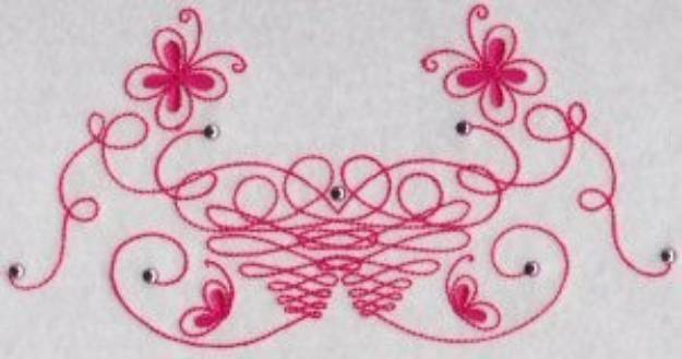 Picture of Swirly Butterflies Machine Embroidery Design
