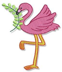 Picture of Flamingo & Leaf Machine Embroidery Design