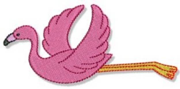 Picture of Flying Flamingo Machine Embroidery Design