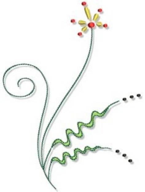 Picture of Swirly Flower Machine Embroidery Design