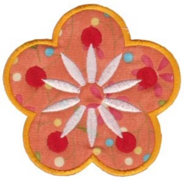 Picture of Flowers Applique Machine Embroidery Design