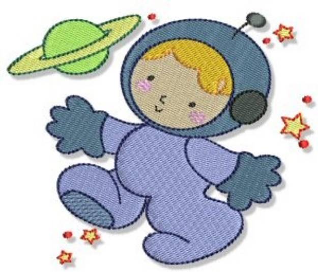 Picture of Boy Astronaut Machine Embroidery Design