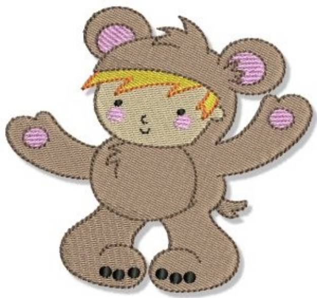 Picture of Bear Costume Machine Embroidery Design