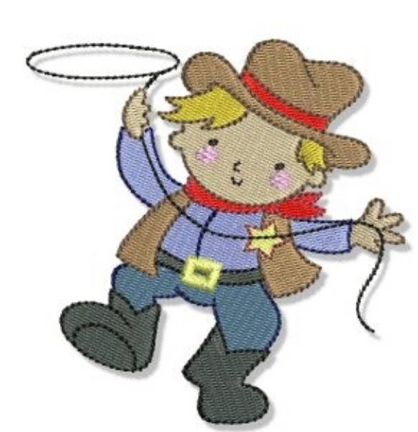 Picture of Boy Cowboy Machine Embroidery Design