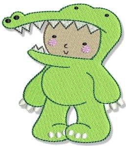 Picture of Alligator Boy Machine Embroidery Design