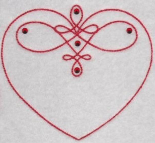 Picture of Swirled Heart Machine Embroidery Design