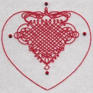 Picture of Swirled Hearts Machine Embroidery Design
