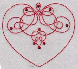 Picture of Flourished Heart Machine Embroidery Design