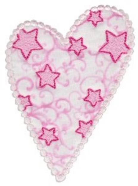 Picture of Star Heart Machine Embroidery Design